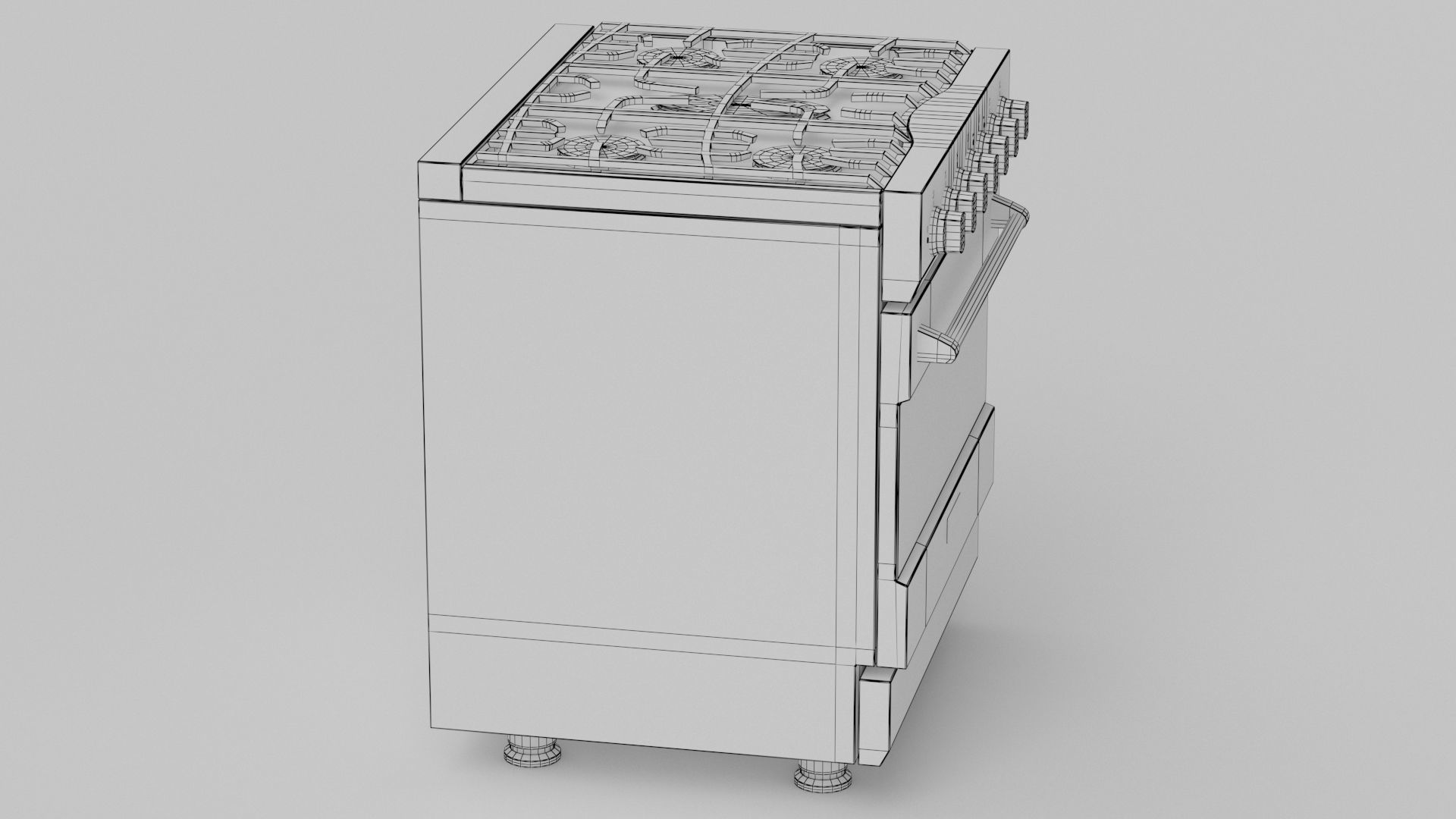 Viking 30in Self-Cleaning Dual Fuel Range - RVDR3302 3D model_6