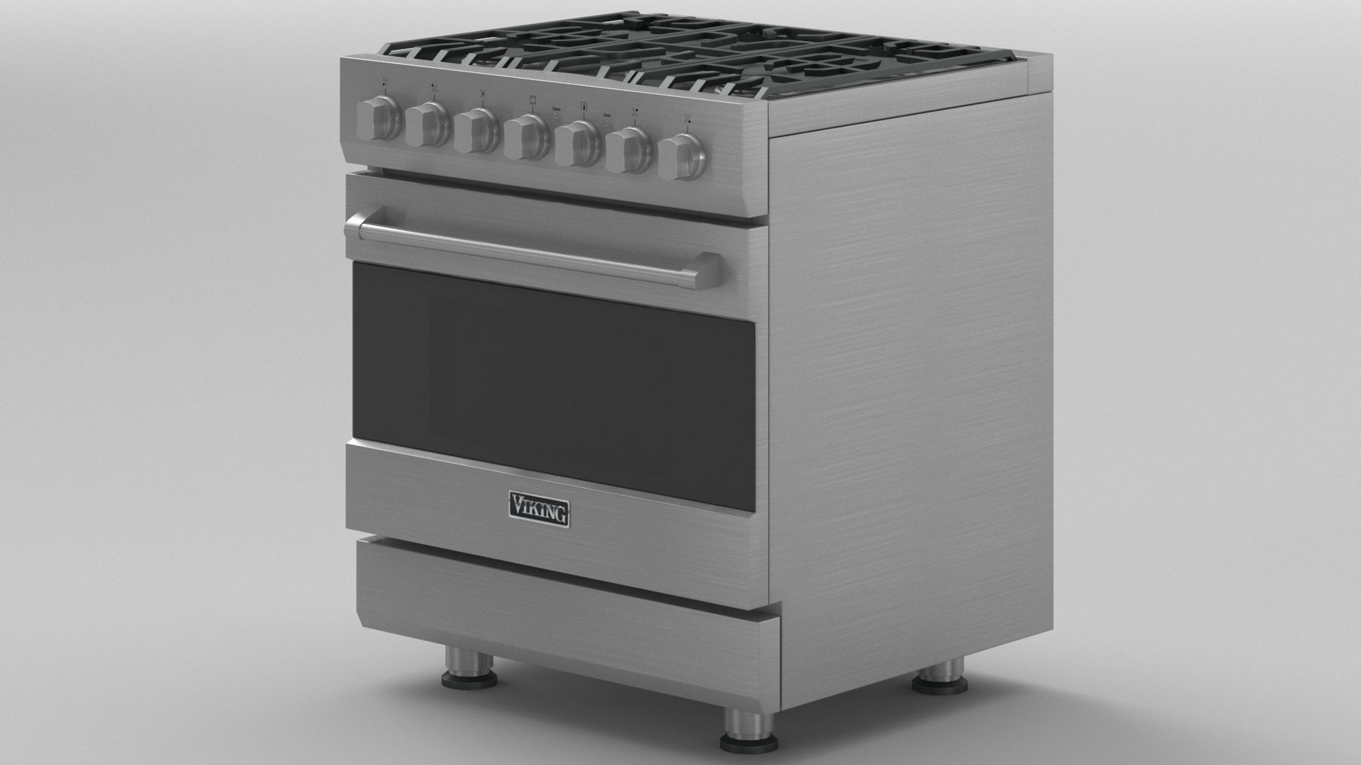Viking 30in Self-Cleaning Dual Fuel Range - RVDR3302 3D model_8