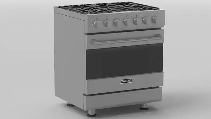 Viking 30in Self-Cleaning Dual Fuel Range - RVDR3302 3D model