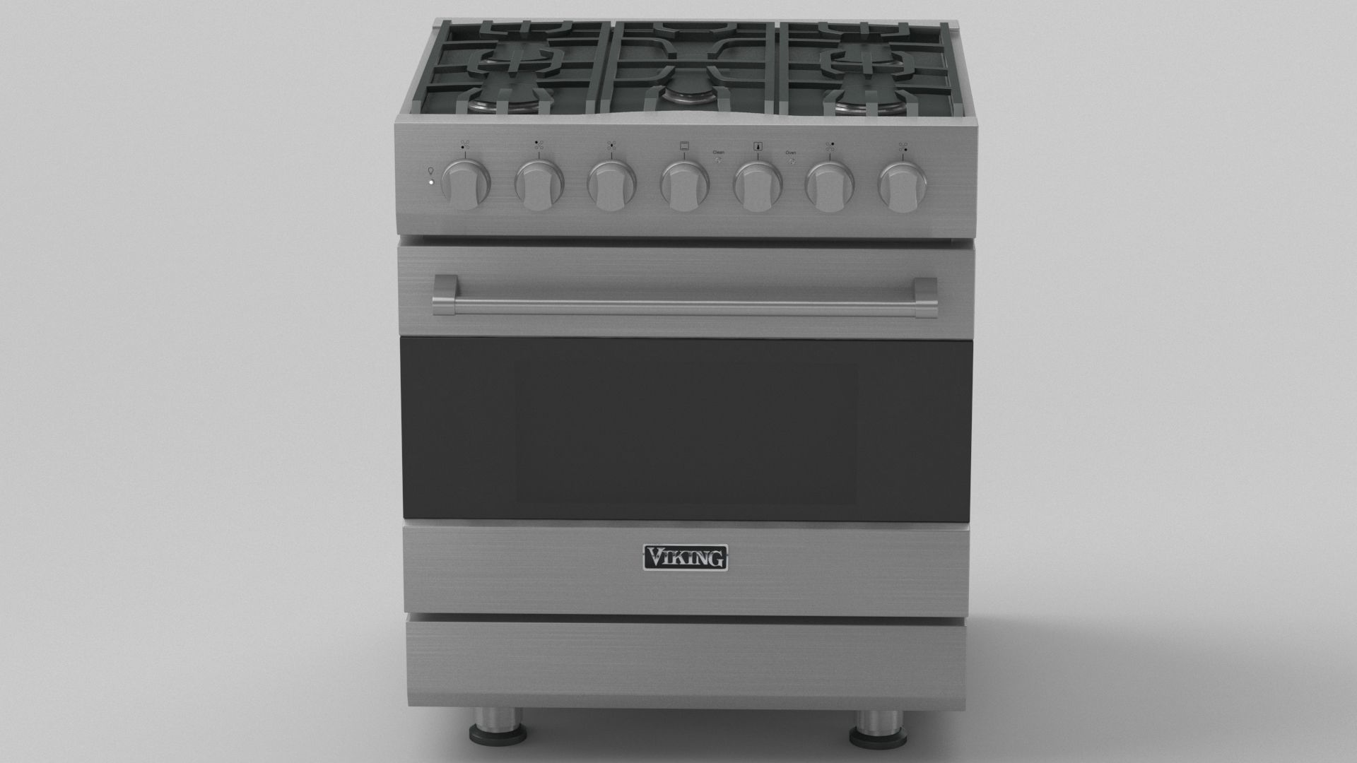 Viking 30in Self-Cleaning Dual Fuel Range - RVDR3302 3D model_4