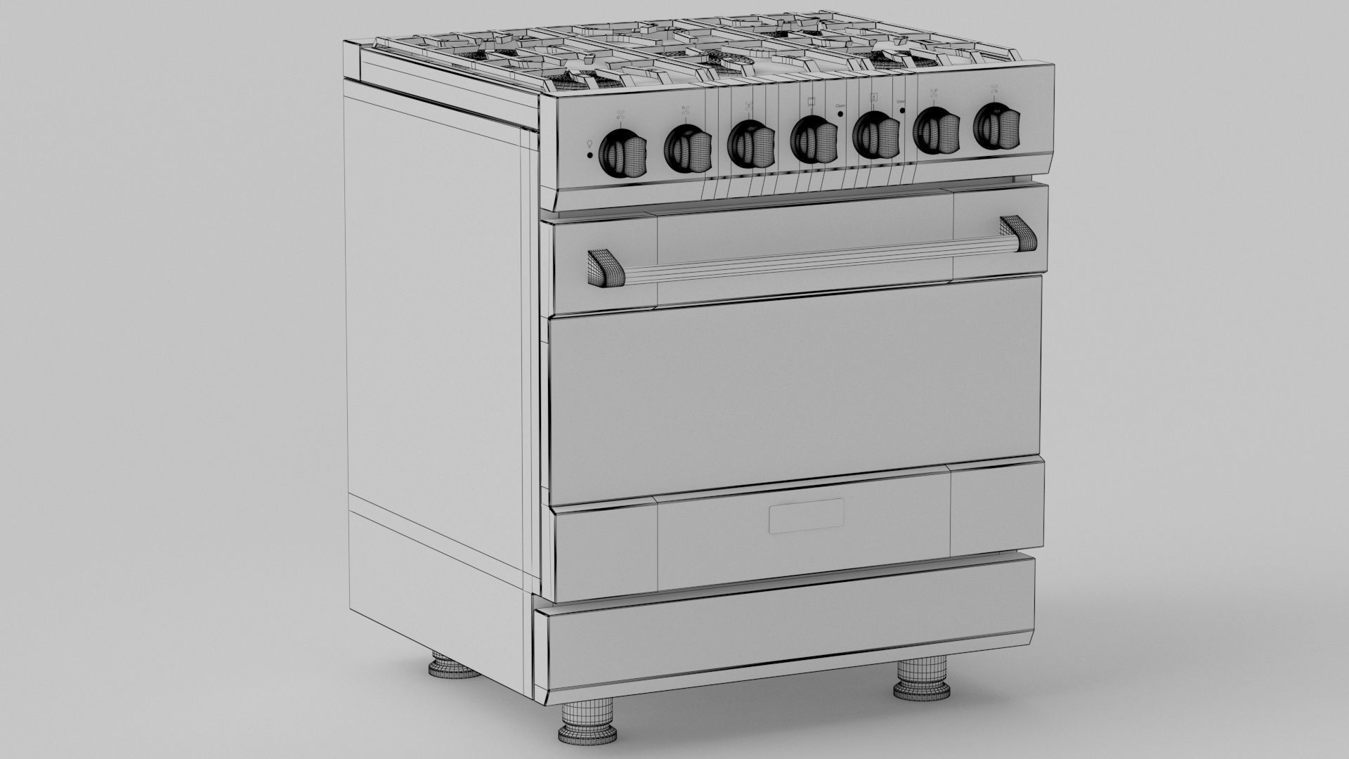 Viking 30in Self-Cleaning Dual Fuel Range - RVDR3302 3D model_3