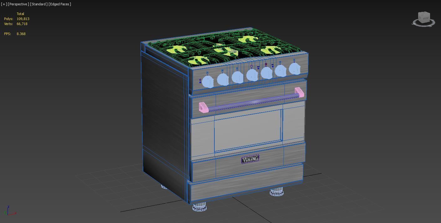 Viking 30in Self-Cleaning Dual Fuel Range - RVDR3302 3D model_11