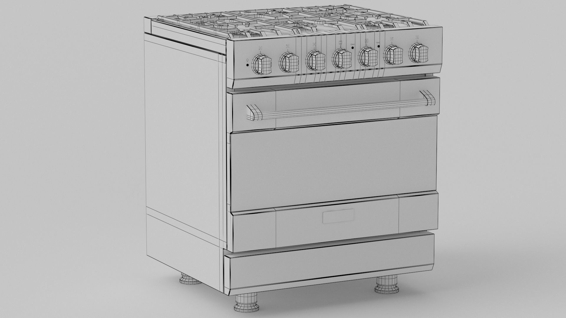Viking 30in Self-Cleaning Dual Fuel Range - RVDR3302 3D model_2