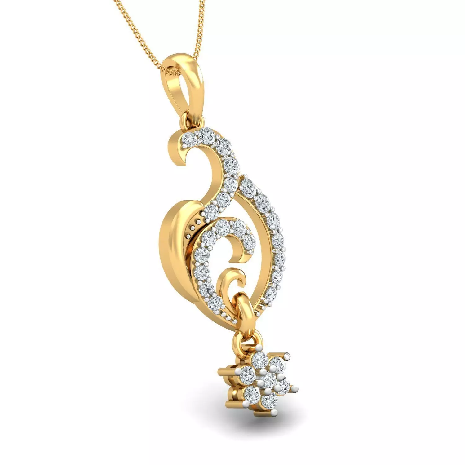 Women pendant-earrings set 3dm stl render detail 3D print model_0