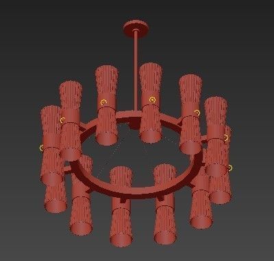 MODERN GLASS CHANDELIER 3D model_2