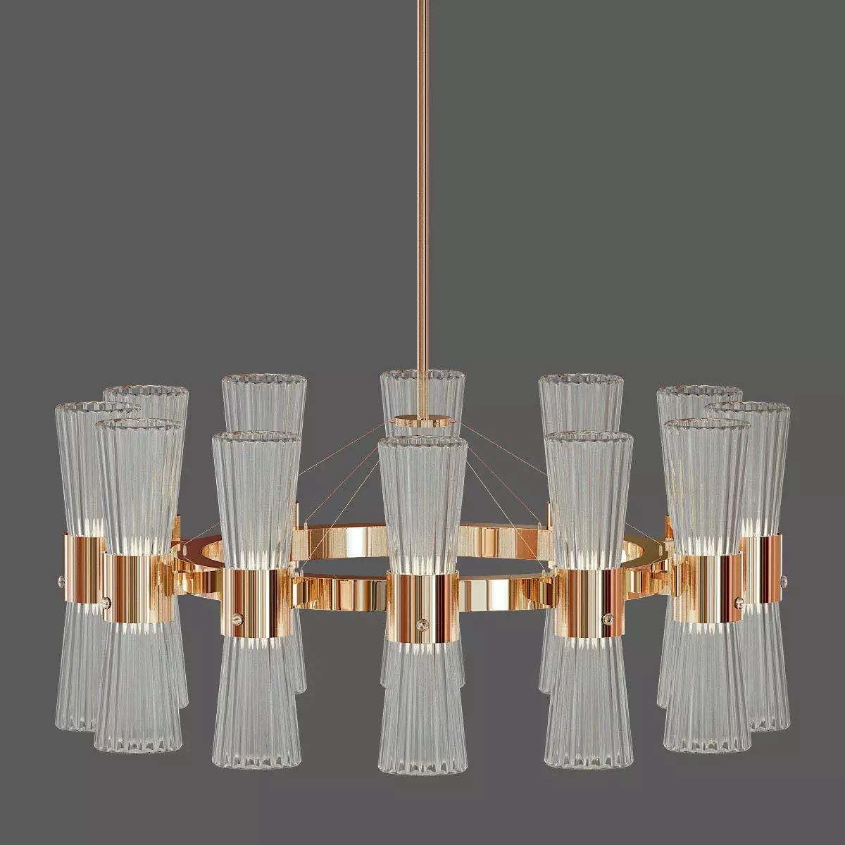 MODERN GLASS CHANDELIER 3D model_0