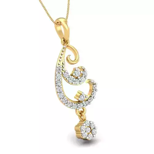 Women pendant-earrings set 3dm stl render detail 3D print model