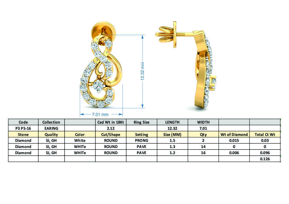 Women pendant-earrings set 3dm stl render detail 3D print model_7