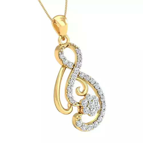 Women pendant-earrings set 3dm stl render detail 3D print model