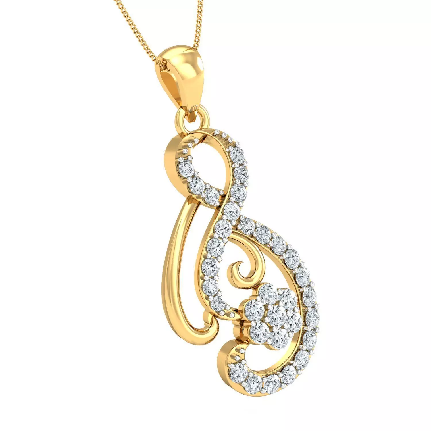 Women pendant-earrings set 3dm stl render detail 3D print model_0