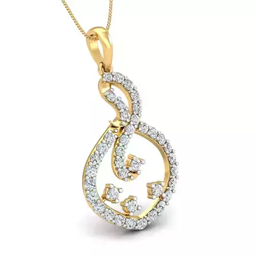 Women pendant-earrings set 3dm stl render detail 3D print model