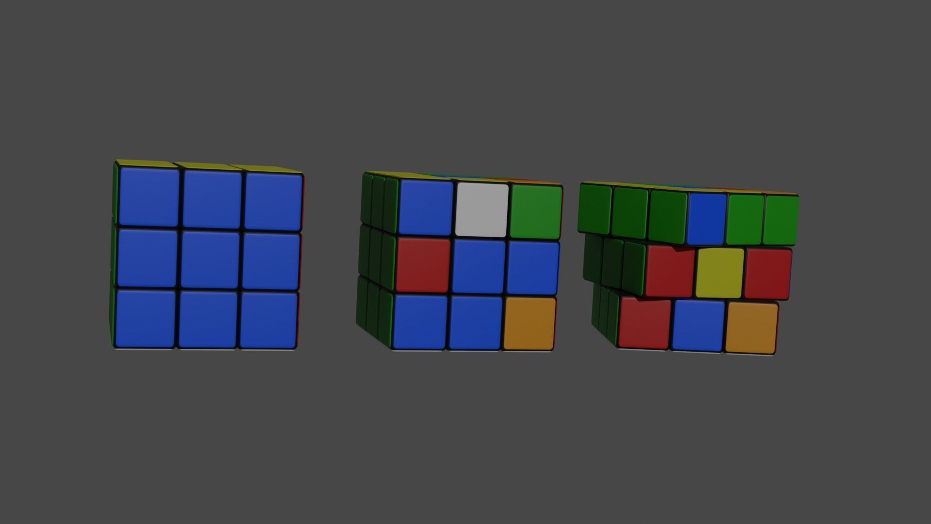 Rubiks Cube Low-poly 3D model_3