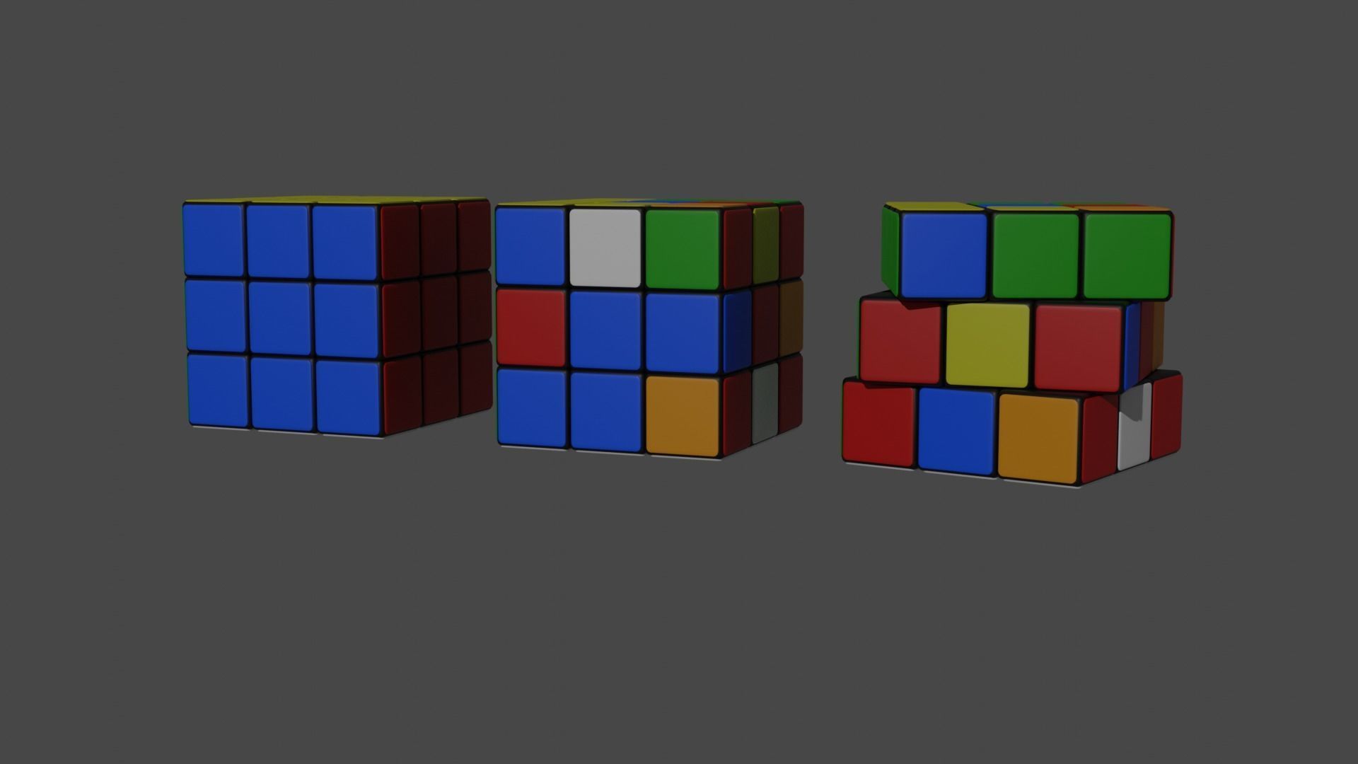 Rubiks Cube Low-poly 3D model_2