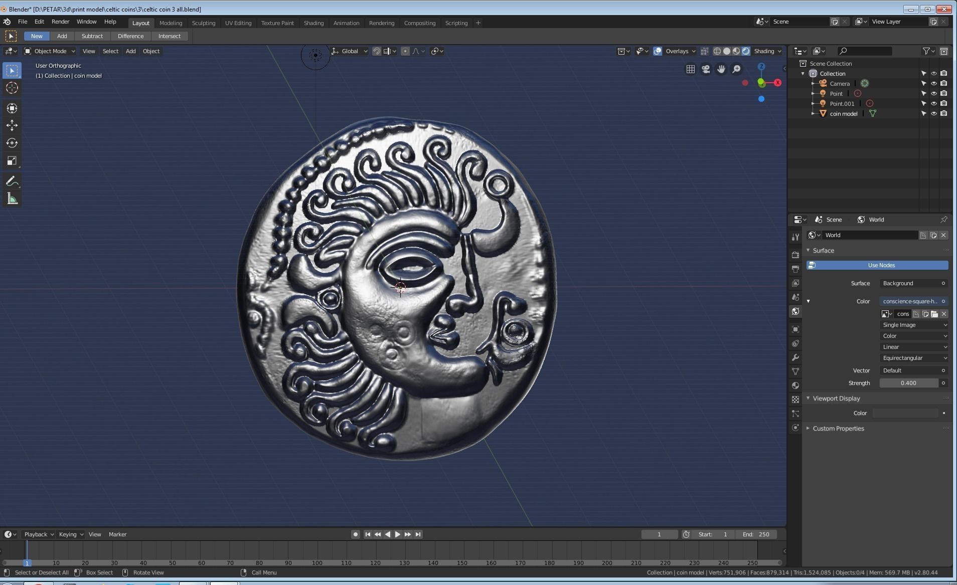 celtic coin 3 3D print model_9
