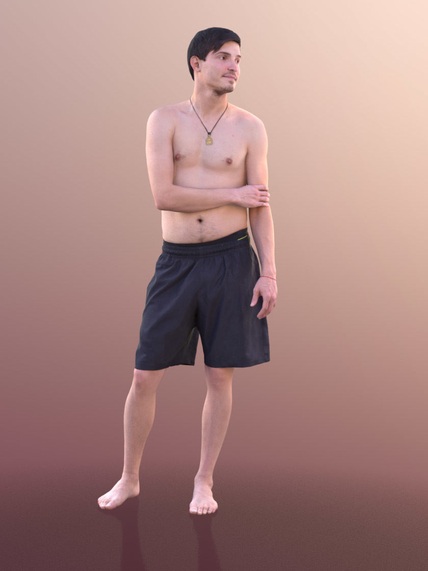 Andy 10099 - Standing Beach Guy Low-poly 3D model_1