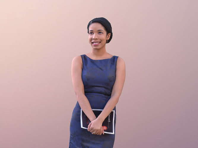 Yanelle 10093 - Standing Elegant Girl Low-poly 3D model
