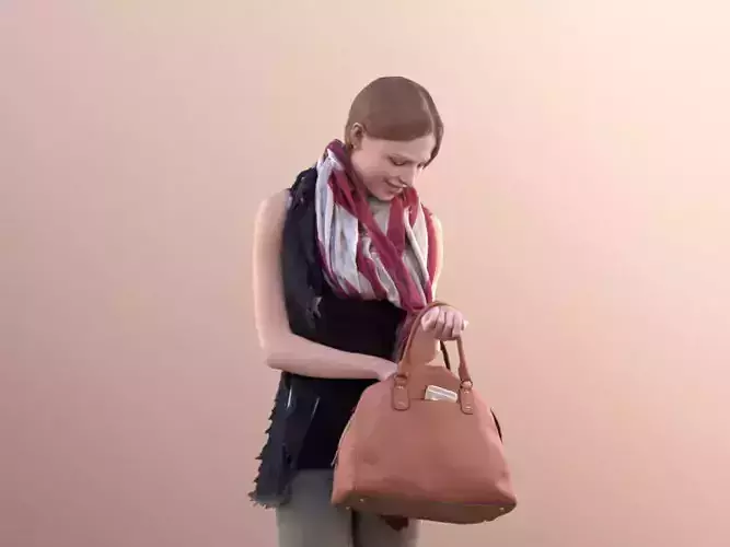 Valeska 10091 - Standing Casual Girl with Bag
