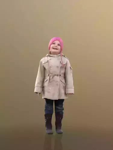 Lillly 10090 - Smiling child Low-poly 3D model