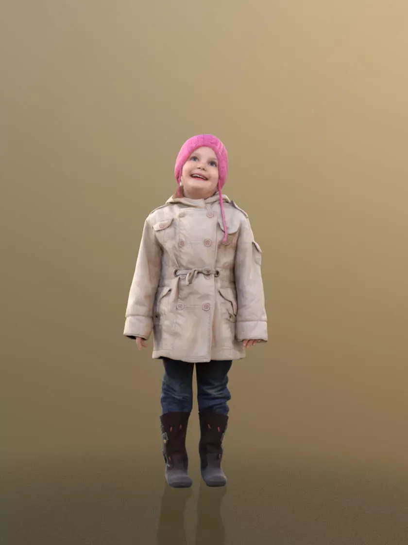 Lillly 10090 - Smiling child Low-poly 3D model_0