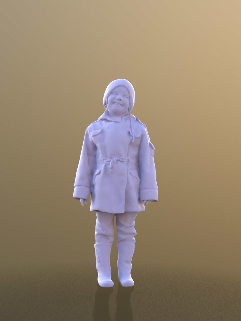 Lillly 10090 - Smiling child Low-poly 3D model_2
