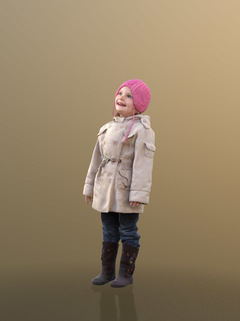 Lillly 10090 - Smiling child Low-poly 3D model_1