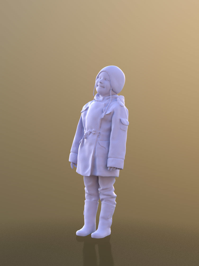 Lillly 10090 - Smiling child Low-poly 3D model_3