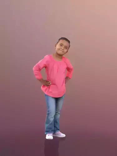 Jamila 10088 - Standing Child Low-poly 3D model