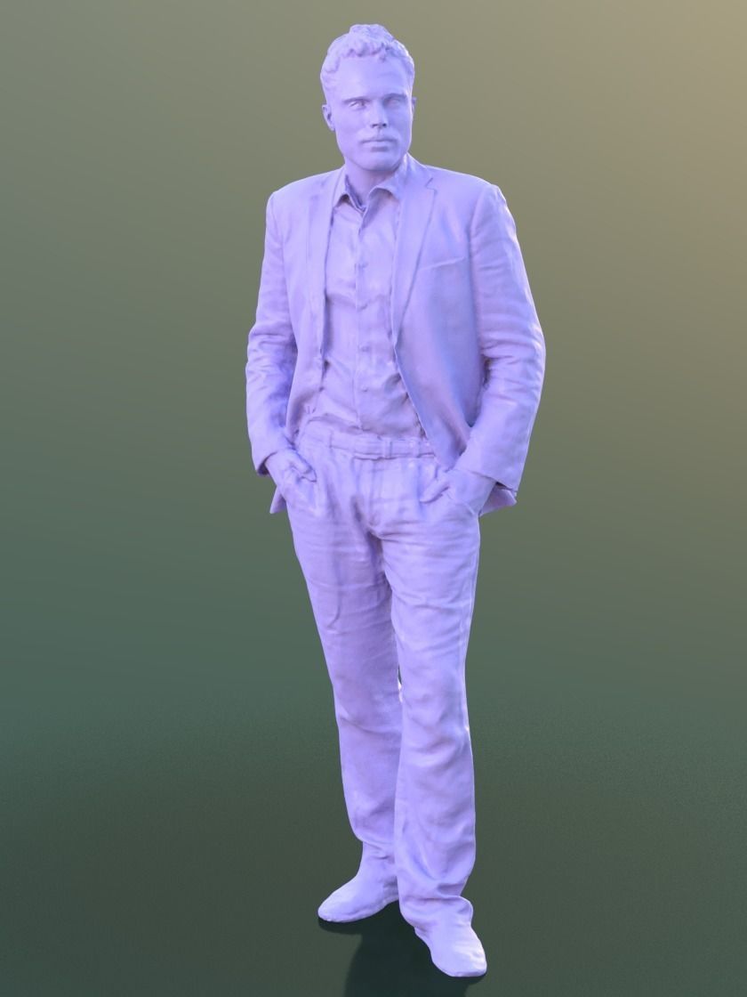 Simon 10083 - Standing Business Man Low-poly 3D model_3