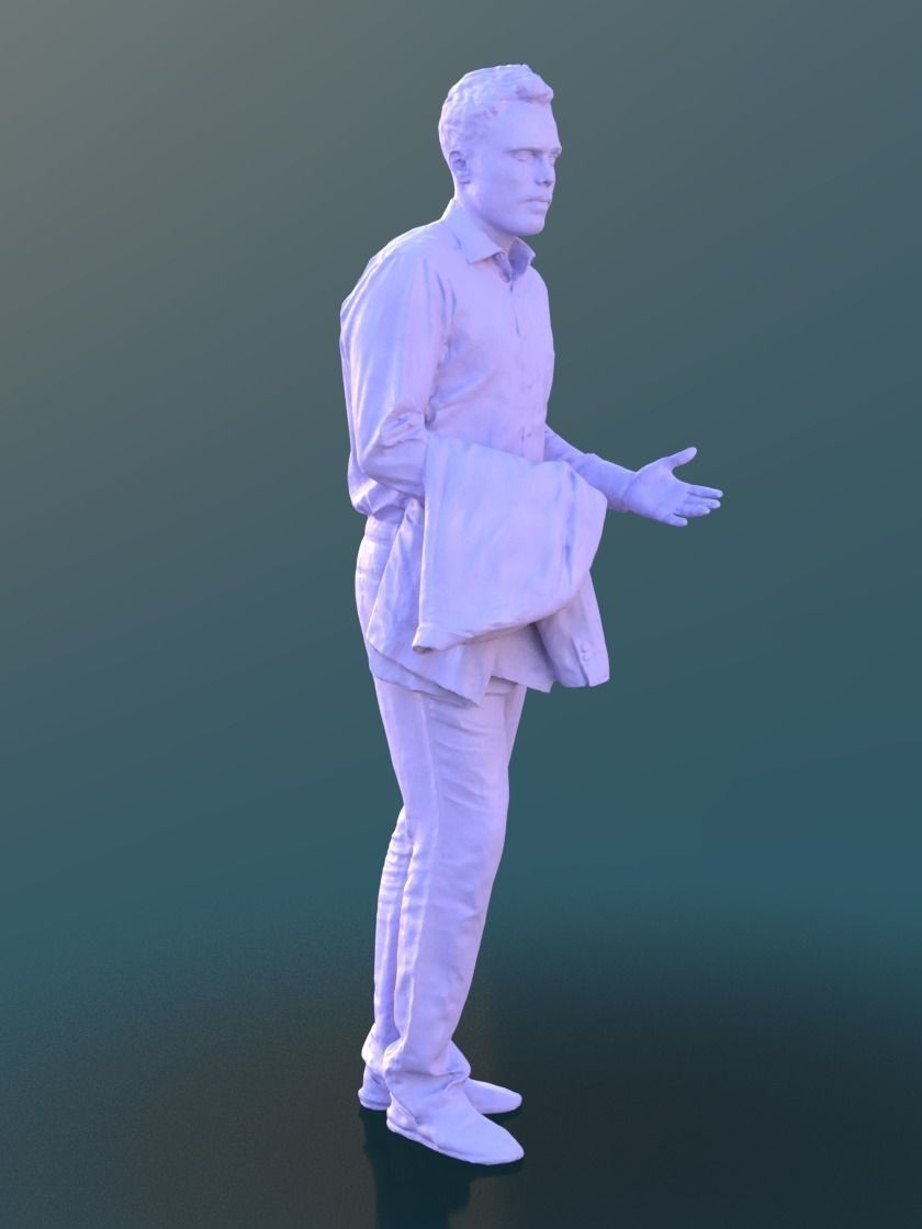 Simon 10082 - Standing Business Man Low-poly 3D model_4