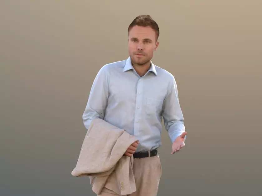 Simon 10082 - Standing Business Man Low-poly 3D model_0