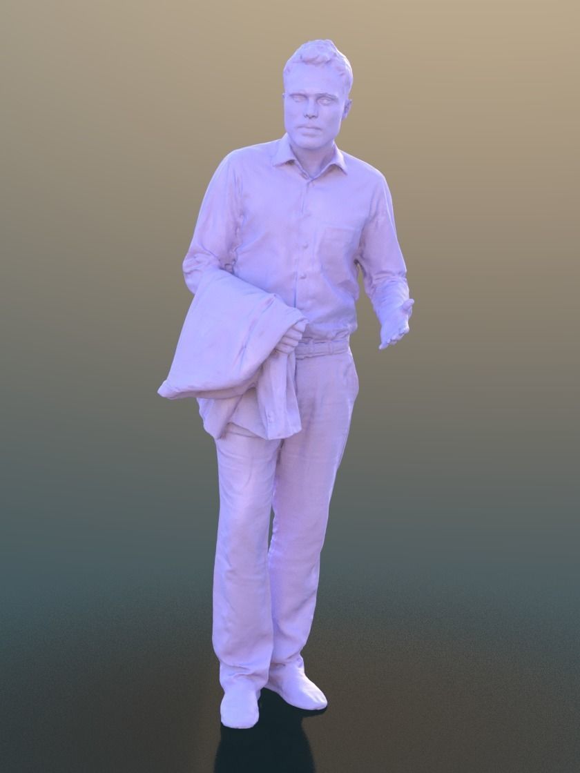 Simon 10082 - Standing Business Man Low-poly 3D model_3