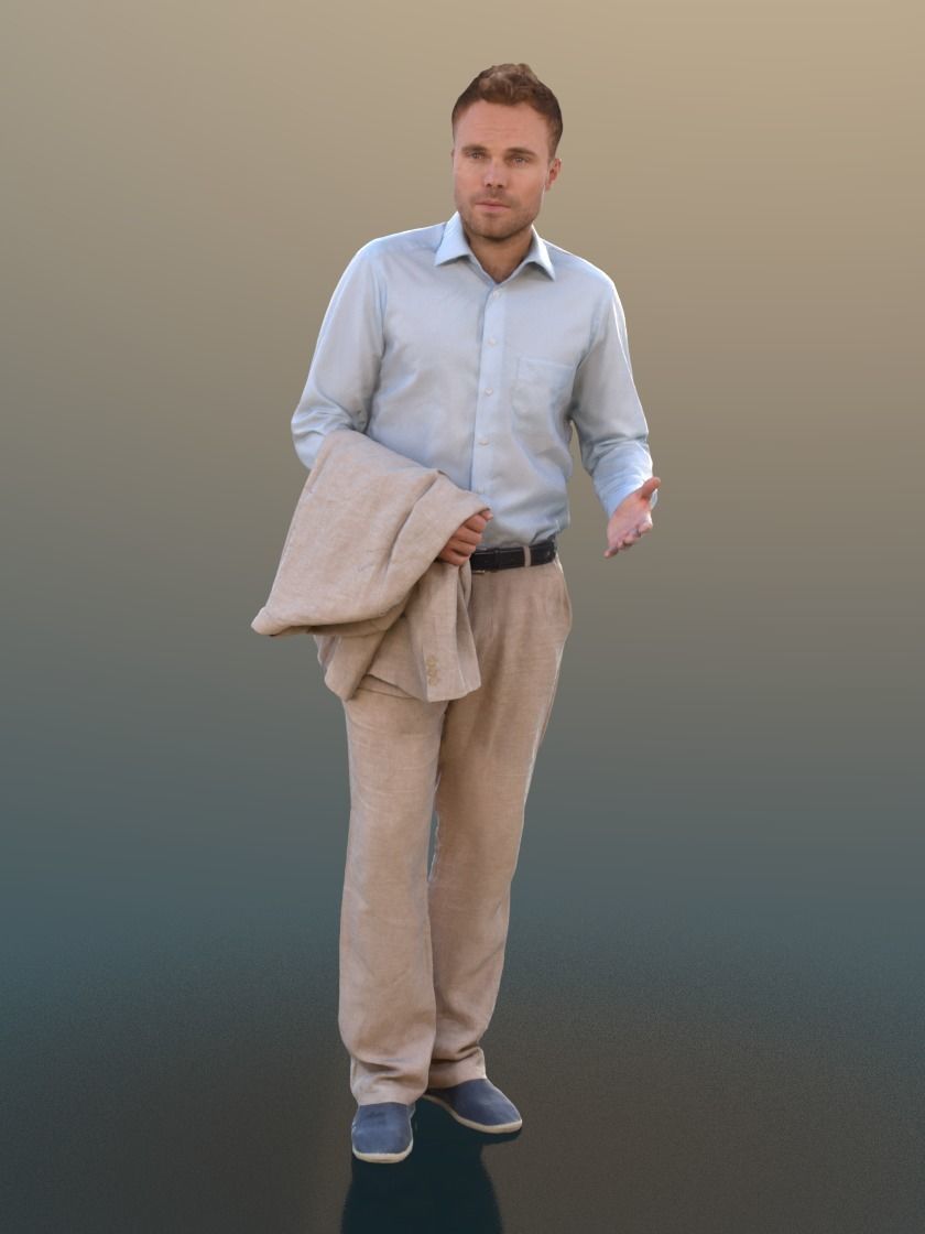 Simon 10082 - Standing Business Man Low-poly 3D model_1