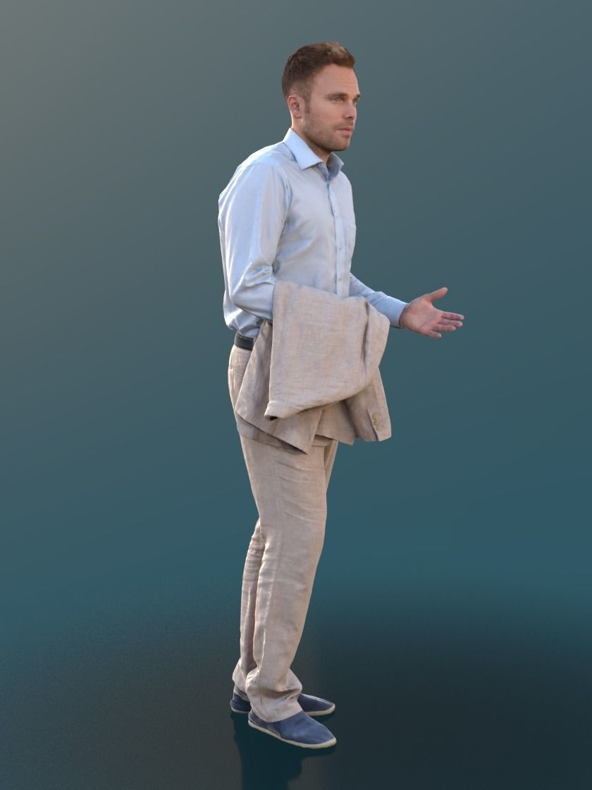 Simon 10082 - Standing Business Man Low-poly 3D model_2
