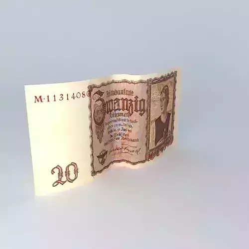 German 20 Reichsmark bill
