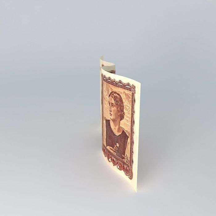 German 20 Reichsmark bill Free 3D model_2