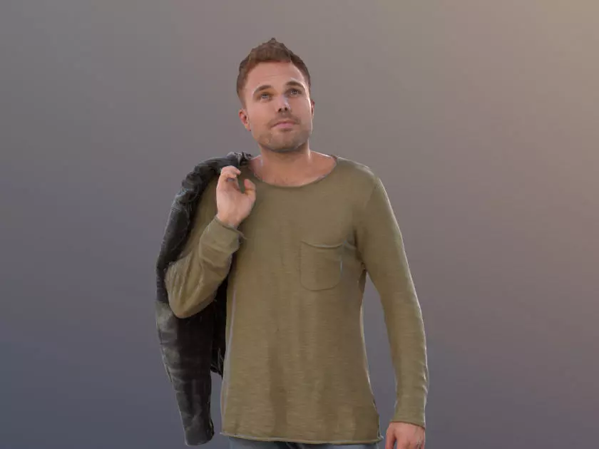Simon 10077 - Walking Casual Guy Low-poly 3D model