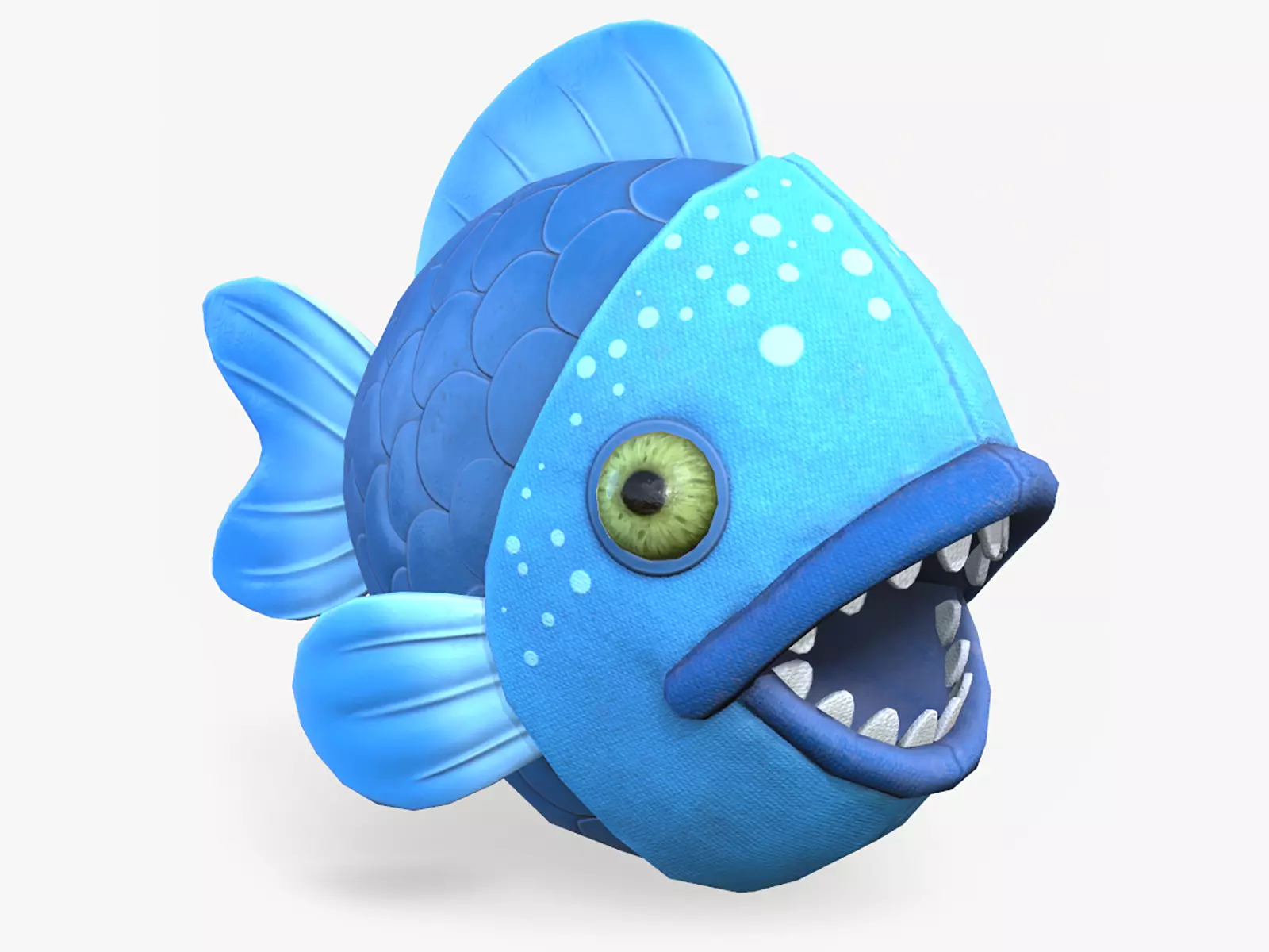 Piranha fish toy Low-poly 3D model_0