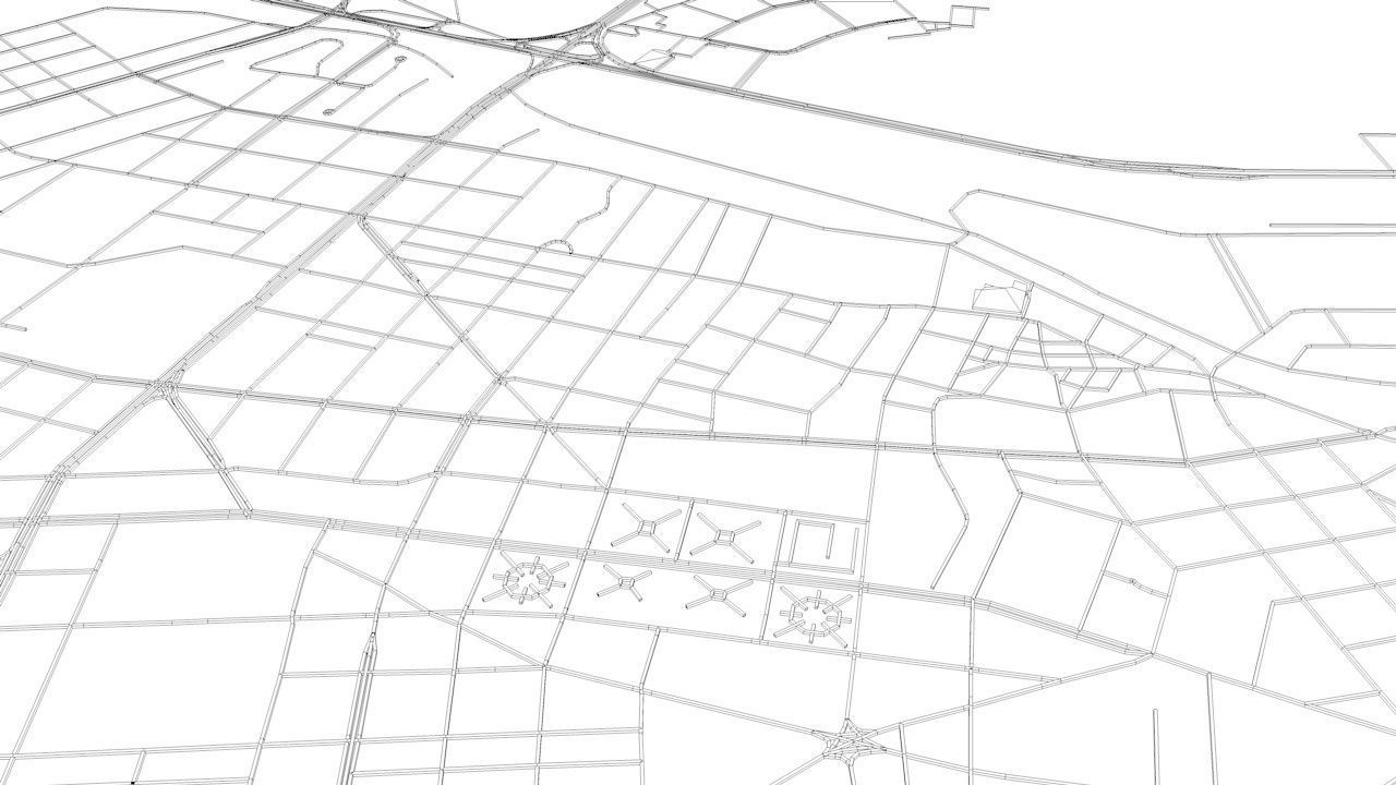 Dalian Road Network and Streets 3D model_13