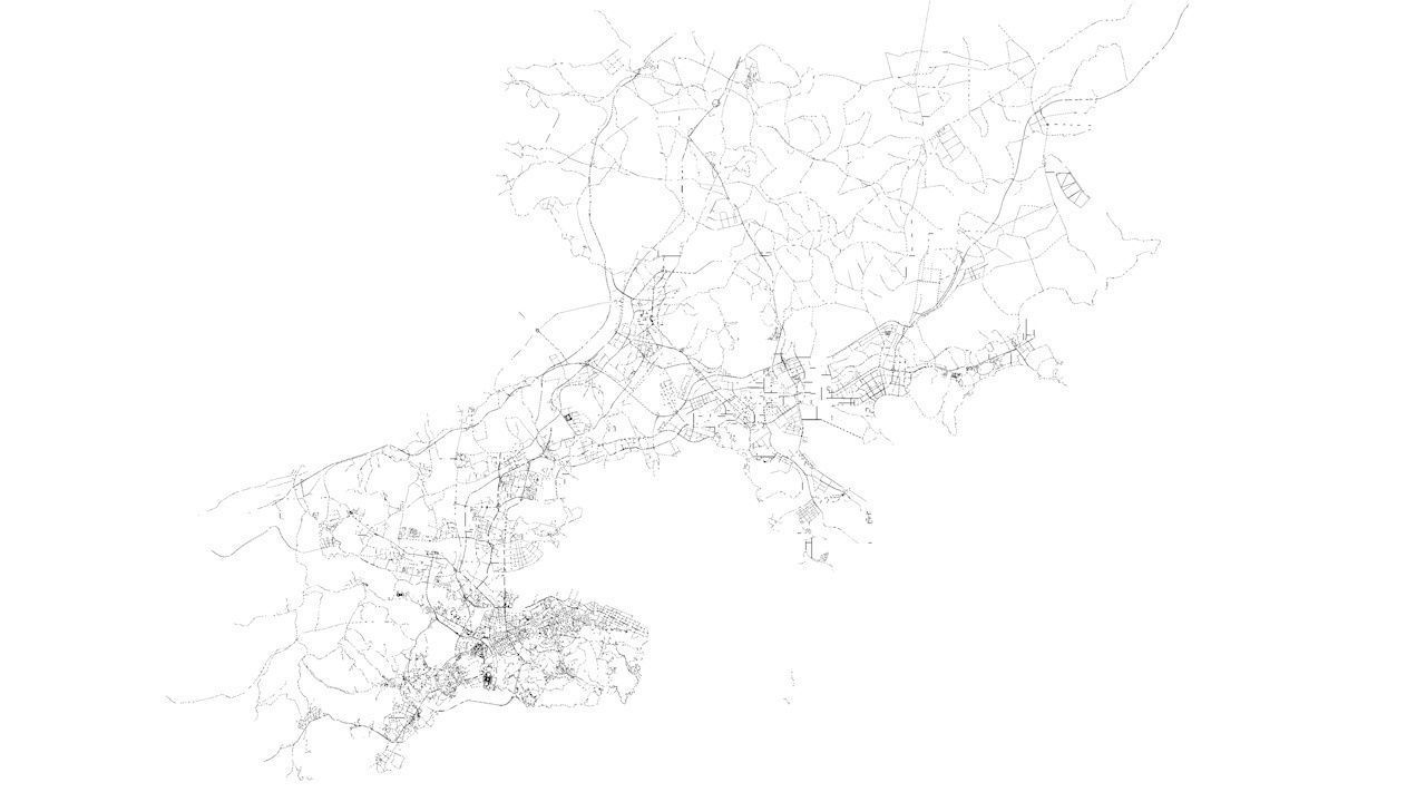 Dalian Road Network and Streets 3D model_11