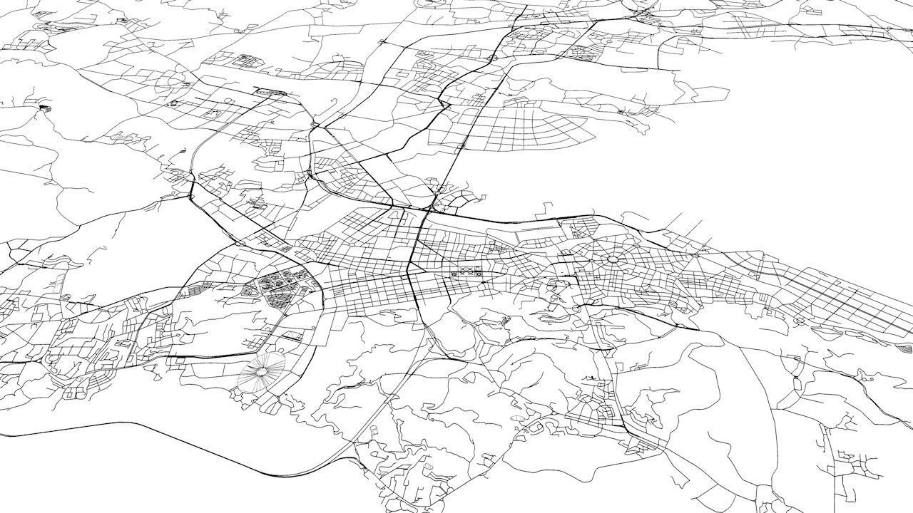 Dalian Road Network and Streets 3D model_12