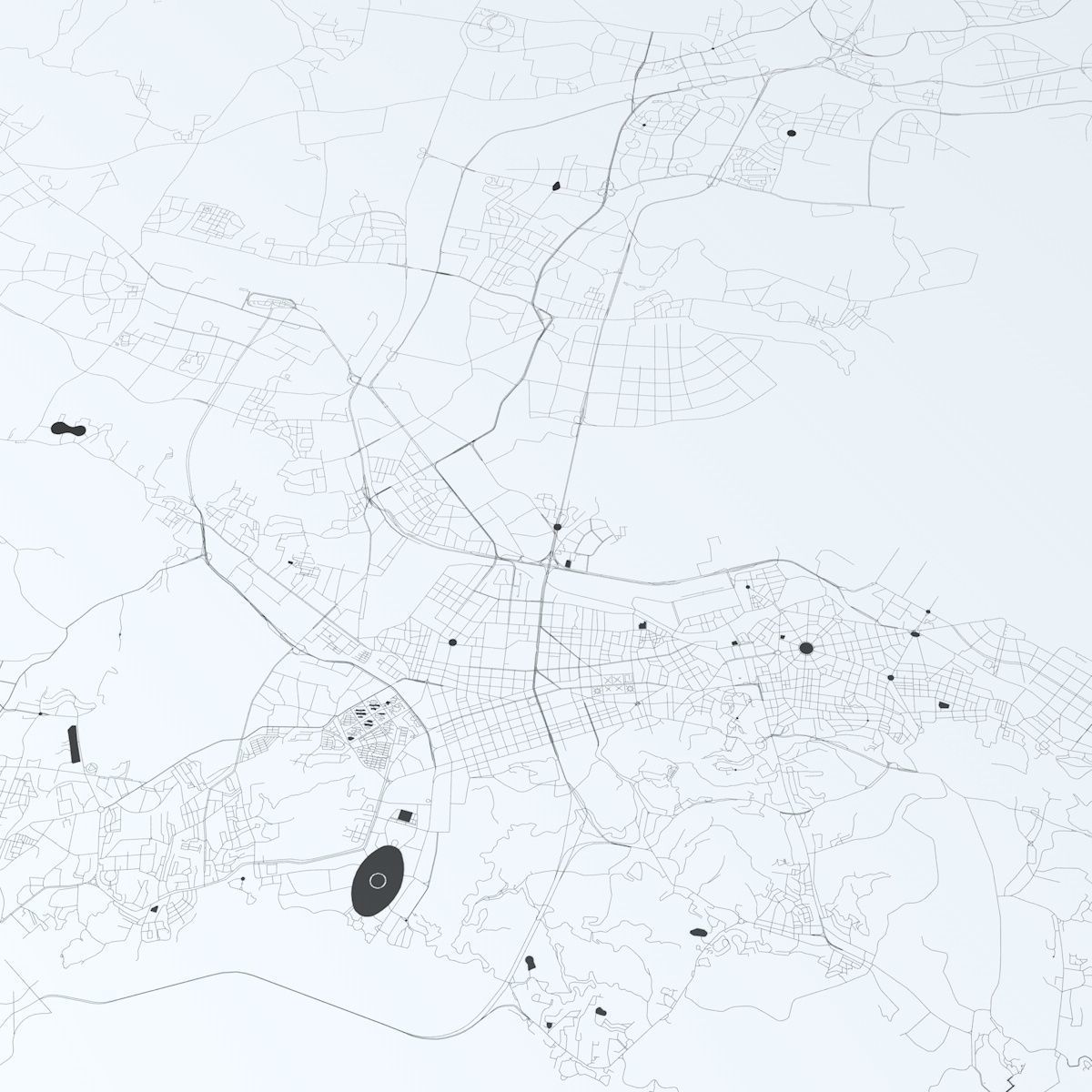 Dalian Road Network and Streets 3D model_1