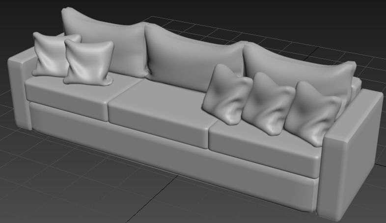 Luxury soft Couch  3D model_1