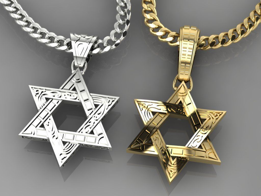 Pendant Star of David 3D print model_2