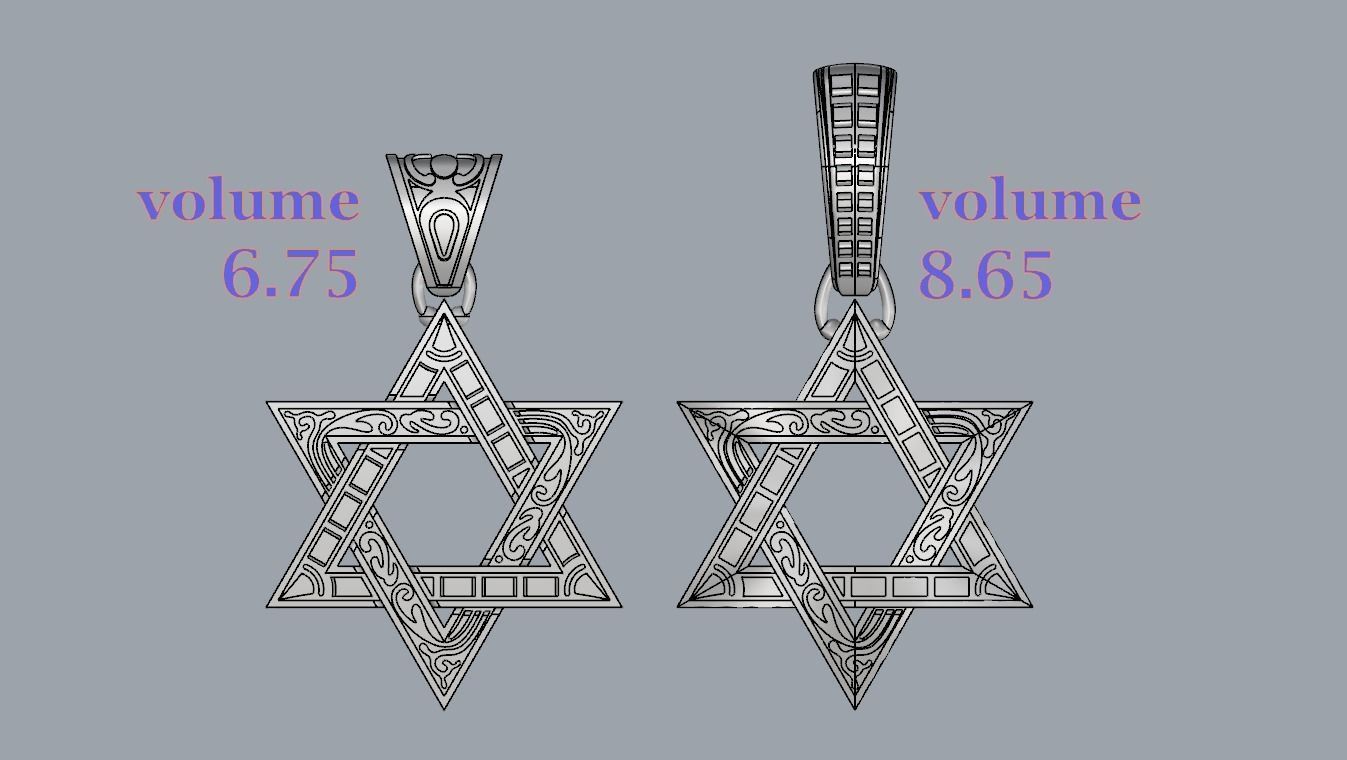 Pendant Star of David 3D print model_11