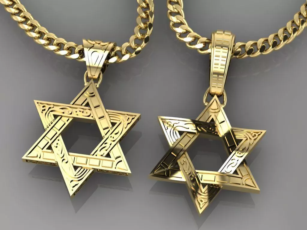Pendant Star of David 3D print model_0