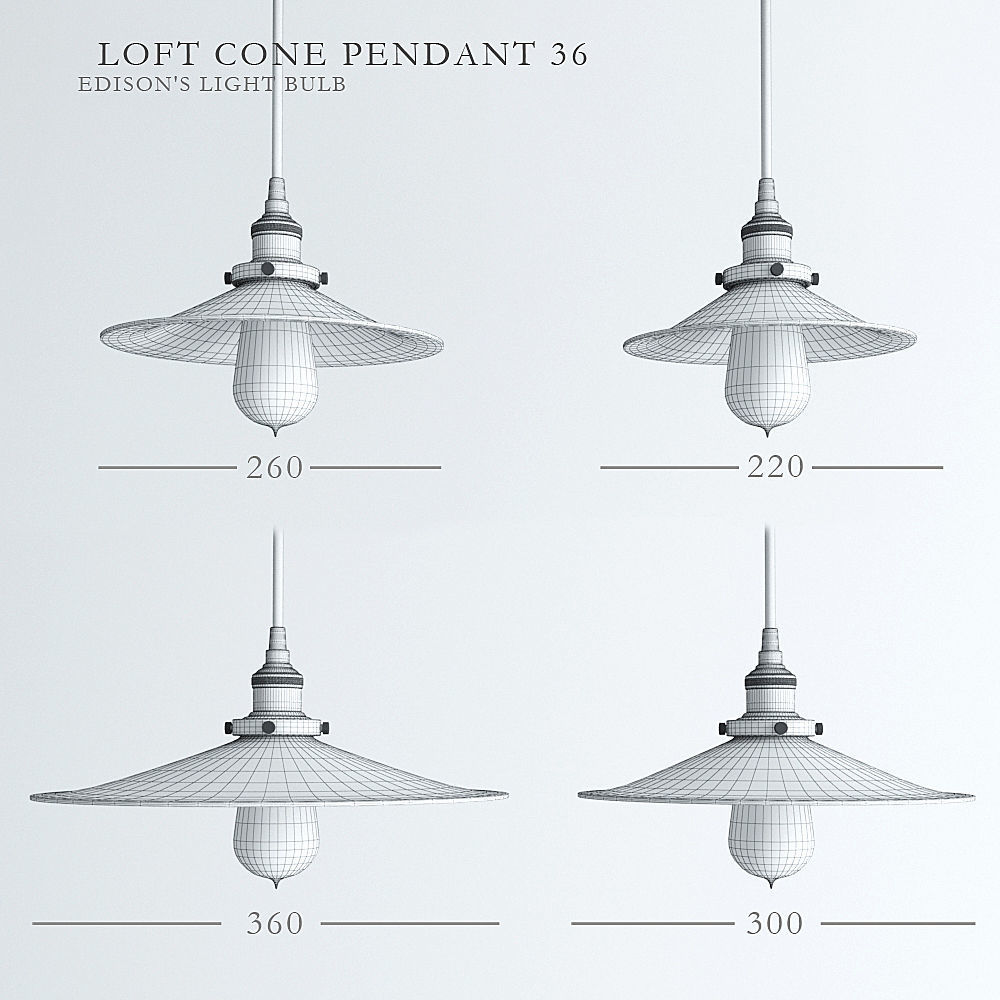 Chandelier Loft Cone Pendant 36 3D model_2