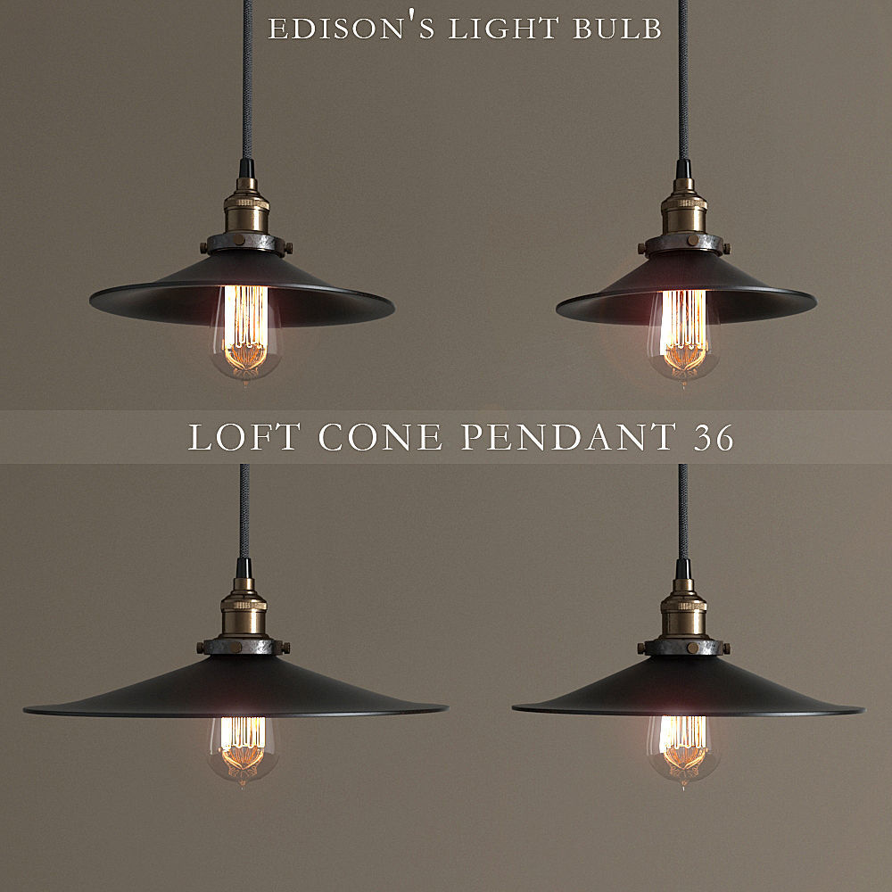 Chandelier Loft Cone Pendant 36 3D model_1