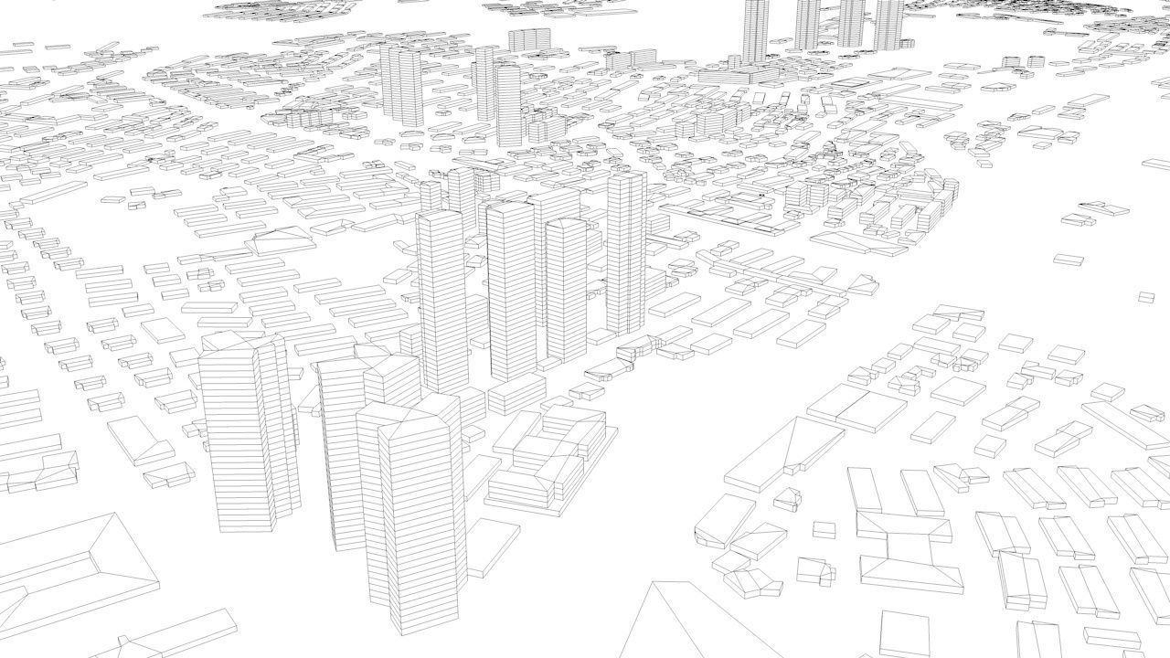 Dalian Streets and Buildings 3D model_12