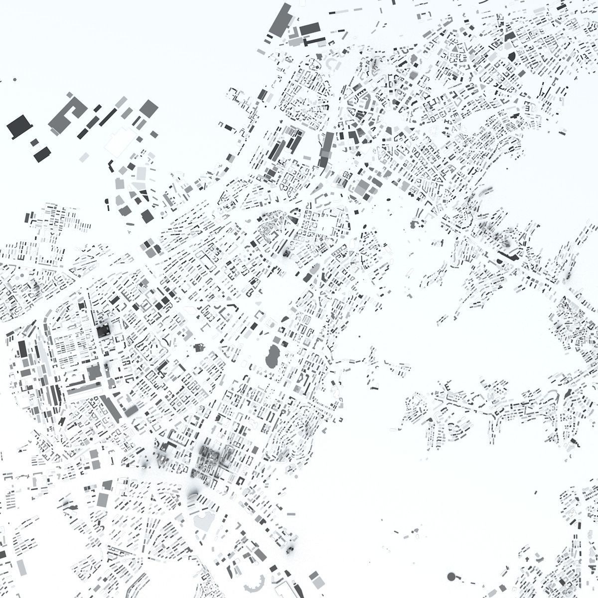 Dalian Streets and Buildings 3D model_1