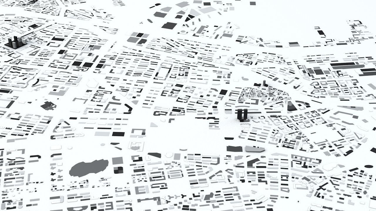 Dalian Streets and Buildings 3D model_3